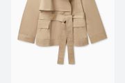 COS short trench coat with pleated back and belt size 10/38