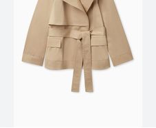 COS short trench coat with pleated back and belt size 10/38