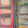 Retro Abstract Oil on Panel Painting Titled "Bookcase". Image 3