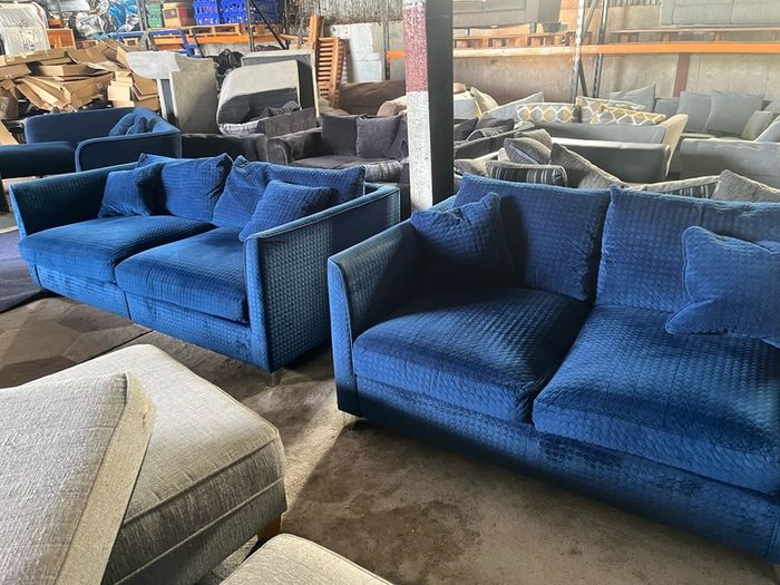 Blue 3+2 sofa set