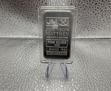 1oz Fine 999 Silver Bullion Johnson Matthey Bar.