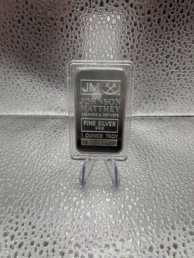 1oz Fine 999 Silver Bullion Johnson Matthey Bar.