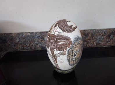 Hand Painted African Ostrich Egg