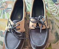 Sailing shoes Dubarry Of Ireland Antigua NVY - STONE Leather Boat Deck Shoes Size US 8