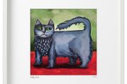 Kitty Cat, Large Framed Print by artist Helen Mathews