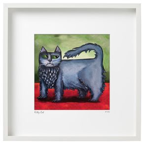 Kitty Cat, Large Framed Print by artist Helen Mathews