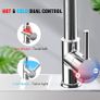 NEW SALE | Kitchen Sink Mixer Tap with 360 Degree Swivel Pull Down Sprayer Commercial Single Handle Tap Cold and Hot 3-Modes Spray with Standard Fittings Chrome Image 4