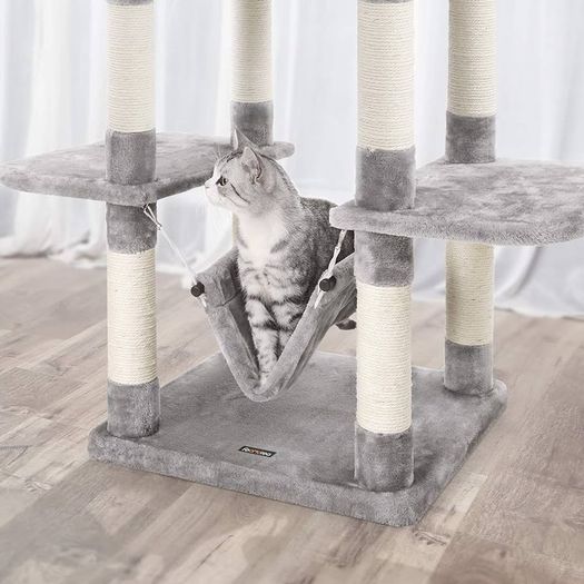 NEW SALE | Cat Tree, Cat Condo with Hammock, Perch, Cat Tower, Light Grey
