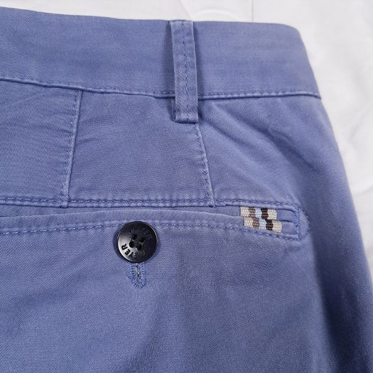 Meyer Rio Light Blue Cotton Straight Fit Chino Trousers W36 L31