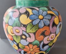 Hand Painted Gilt Rimmed Vase