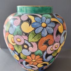 Hand Painted Gilt Rimmed Vase