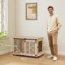 Dog Crate for Medium and Large Dogs Modern Side Table with 2 Doors and Latch 100x56x65 cm Oak Image 3