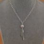 25 Sterling Silver Geometric Flower Pendant Necklace with Leaf Charms Modern Elegant Chain Jewelry Image 7