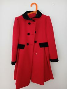Girls Red Christmas Coat age 7-8