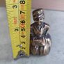 Vintage Lady brass bell Small woman brass bell Solid brass figurine Desk bell Image 3