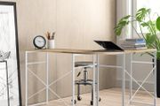 Stylish Oak/White L-Shaped Desk