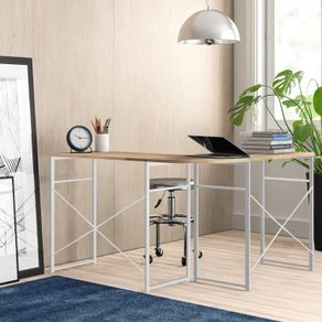 Stylish Oak/White L-Shaped Desk
