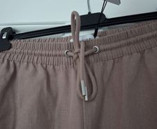 Reiss Linen Wide Leg Trousers - Mink - UK 12 - Fits UK 14 - BNWT RRP 95