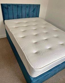 Brand New Stylish single Divan Beds.. Multiple Options Of Headboards. Tufted Memory Foam Mattresses Available. Drawers Storage Available