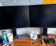 2 x Dell 24 inch monitors HDMI + arms