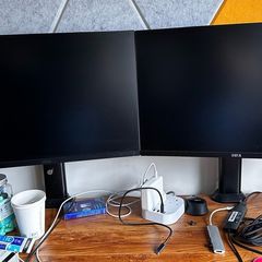 2 x Dell 24 inch monitors HDMI + arms