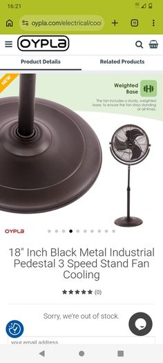 Can post 18"industrial stand fan