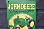 John deer cast iron sign
