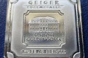 1oz Geiger .999 Silver Square Bar  Schloss Guldengossa Germany