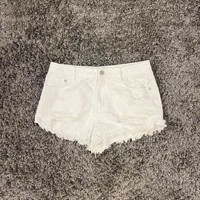 White Denim Distressed Shorts