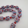 Antique Venetian Style Sky Blue Eyes & Venetian WhiteHeart Glass Beads Necklace Image 9