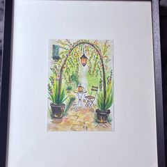 Watercolour - Garden (paint 25.5/18.3cm frame 54.5/45cm)
