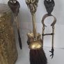vintage brass companion set with lady Image 4