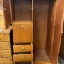 Mid-century mirrored wardrobe with drawers Image 2