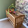 Pine baby  rocking crib with musical mobile Image 6