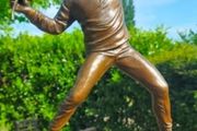 Banksy "Flower Thrower" - Bronze, Marble, Signed