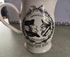 Authentic Leedsware Creamware 6 inches Tall Metamorphic Courtship Matrimony Lover Poem