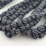 Vintage African white Stripe Black 7.0mm - 7.3mm Glass Beads Necklace Image 3