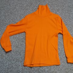 Girls top polo neck 5-7 new orange