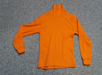 Girls top polo neck 5-7 new orange