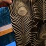 Luxury embroidered peacock feather curtains- fully lined, thermal curtains Image 5