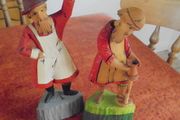 Hand Carved Figures x 2 for Sale