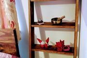 Rustic Walnut Blanket and Towel Ladder