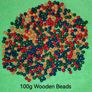 Coloured Wooden Craft Beads (200g) Image 2
