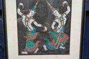 Vintage Framed Thai Silk Painting