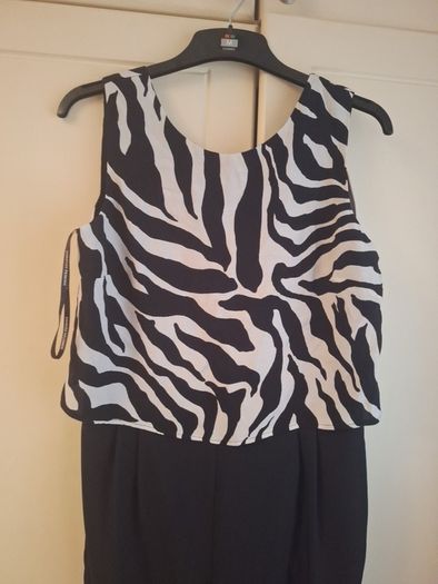 zebra print top jumpsuit