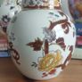Fabulous Vintage Masons Ironstone Medium Sized (7 inch tall) Lidded Prunus Jar/Ginger Jar in the Brown Velvet Pattern, Circa 1923-1940 Image 5