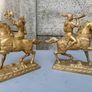 1940's Brass Horsemen Bookends Image 2