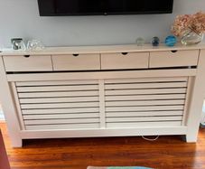 Bespoke cream radiator cover/ console with storage