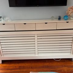 Bespoke cream radiator cover/ console with storage