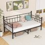 Metal Single Daybed Frame 3ft Sofa Bed Frame 90x190 cm Bed Steel Slats Image 4